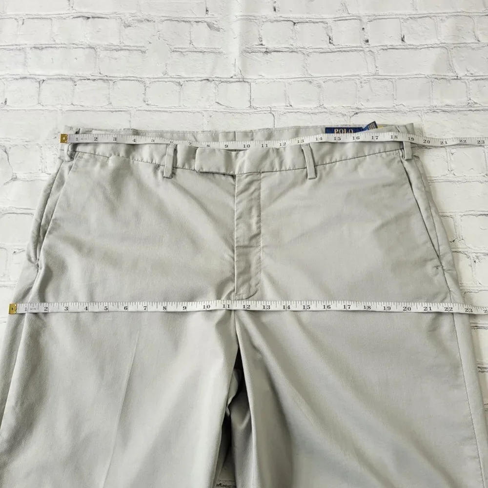 ✅ Polo Ralph Lauren men’s gray lightweight stretch straight leg pants size 38